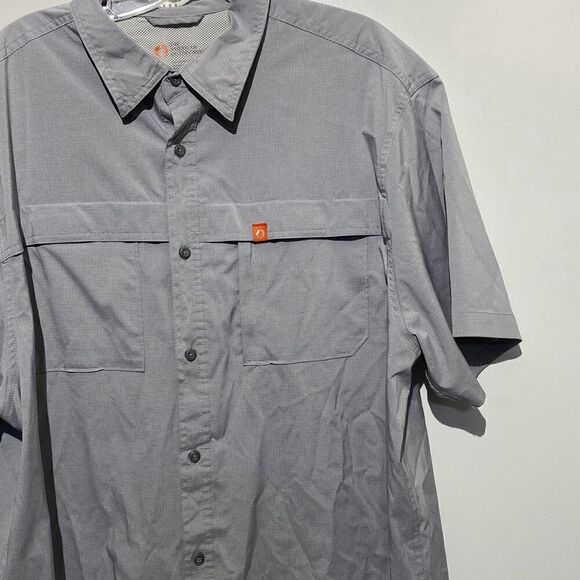The American Outdoorsman Men's Gray Collared Short Sleeve Button Up Shirt Sz XXL - Picture 3 of 12